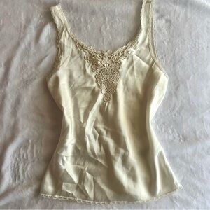 Vintage Ivory Lace Satin Cami